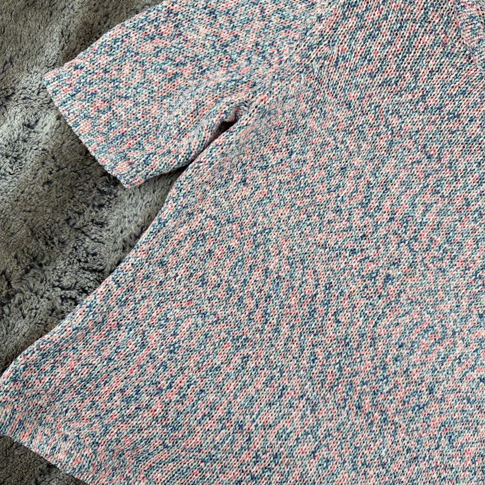 Vtg Norm Thompson Sweater Shirt Women's Lg Knit Pullover Top Stretch Pink Blue - Picture 4 of 9